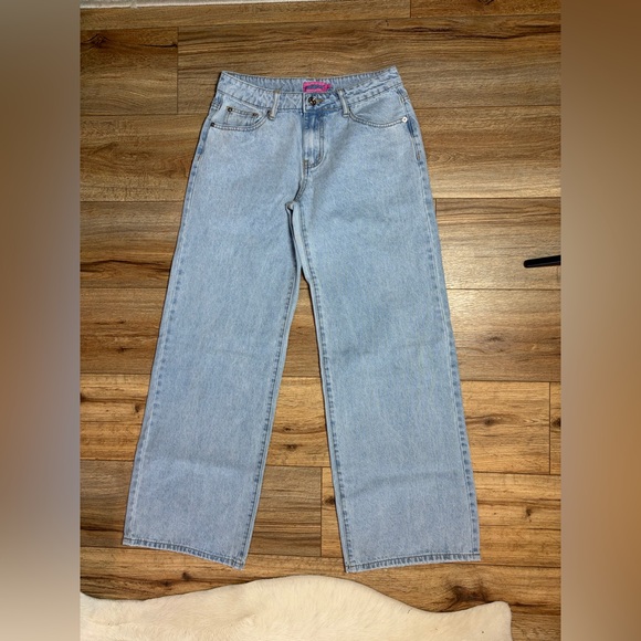 EDIKED Raelynn light Washed Low Rise wide leg Y2K Streetwear Skater Jeans - Picture 4 of 13